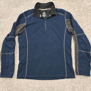 Kuhl Men's Blue‎ Kashmira Quarter-Zip Pullover Sweater Size Small Outdoor Hiking